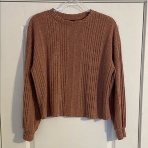 SHEIN Dusty Rose Ribbed Crop Top